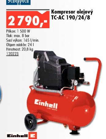 Kompresor olejový TC-AC 190/24/8 - UNI HOBBY akcniletaky.com