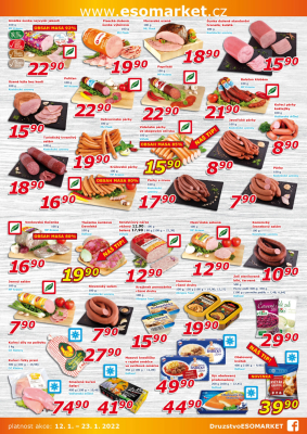 akční leták ESO MARKET 12.1.2022-23.1.2022