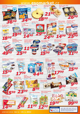 akční leták ESO MARKET 12.1.2022-23.1.2022