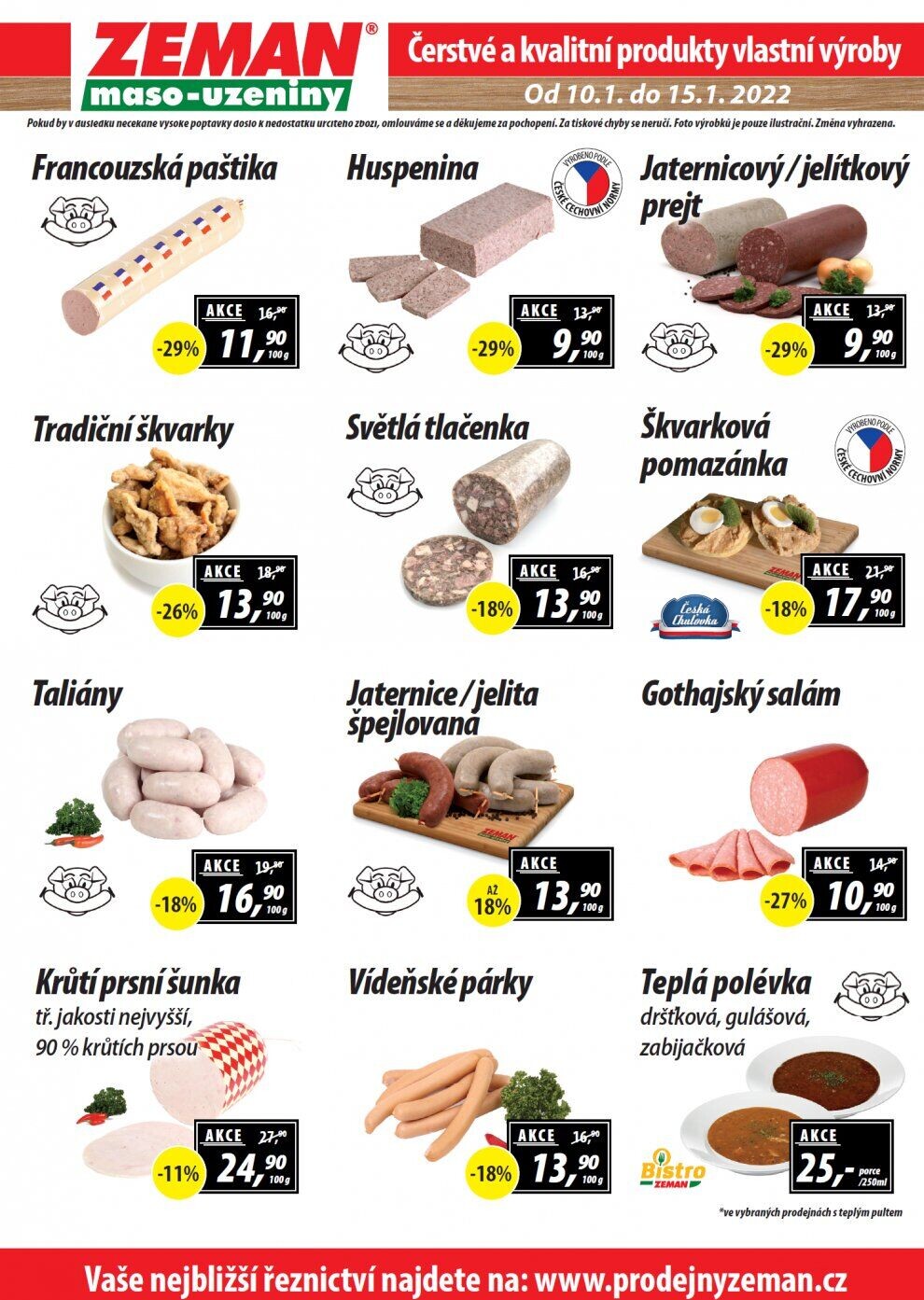 Objevte akční slevy v Zeman masouzeniny od 10.1.