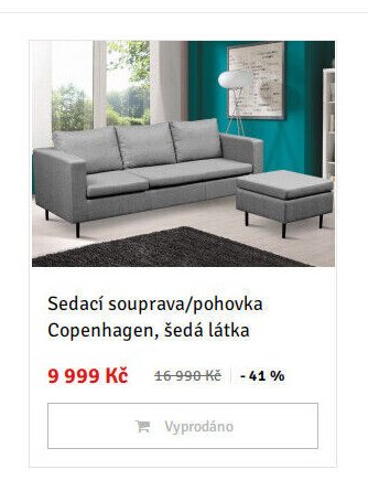 Sedací souprava/pohovka Copenhagen, šedá látka - ASKO akcniletaky.com