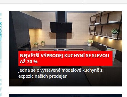 Největší výprodej kuchyní se slevou až 70 %