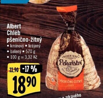 Chléb pšenično-žitný Albert