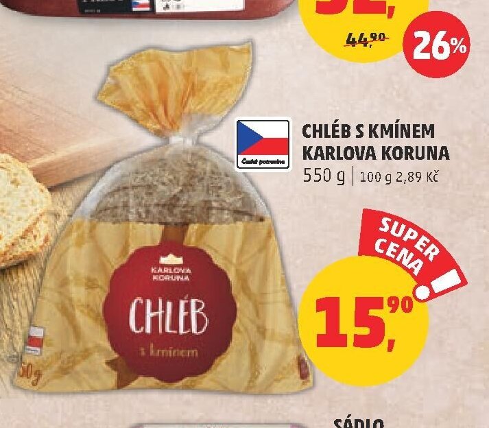 Chléb s kmínem Karlova Koruna