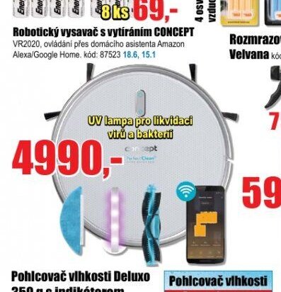 Robotický vysavač s vytíráním CONCEPT