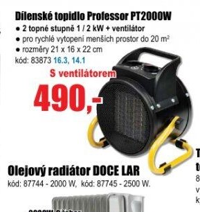 Dílenské topidlo Professor PT2000W