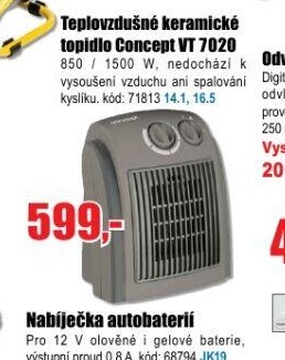 Teplovzdušné keramické topidlo Concept VT 7020