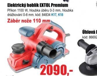 Elektrický hoblík EXTOL Premium
