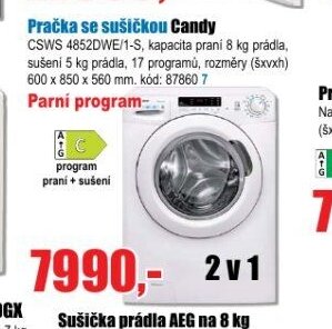 Pračka se sušičkou Candy CSWS 4852DWE/1-S