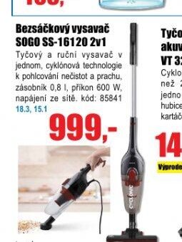 Bez sáčkový vysavač SOGO SS-16120 2v1