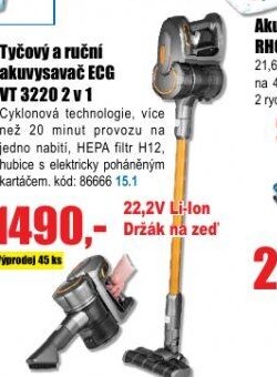 Tyčový a ruční akuvysavač ECG VT 3220 2v1