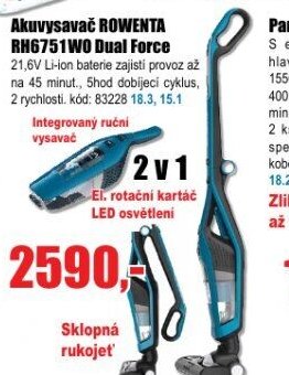 Akuvysavač ROWENTA RH6751W0 Dual Force