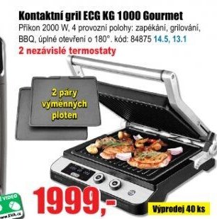 Kontaktni gril ECG KG 1000 Gourmet