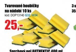 Tvarované houbičky na nádobí 10 ks