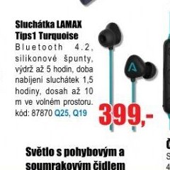 Sluchátka LAMAX Tips1 Turquoise