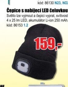 Čepice s nabíjecí LED čelovkou