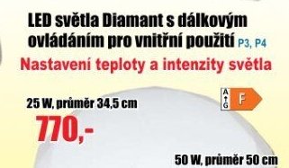 LED světla Diamant s dálkovým ovládáním pro vnitřní použití