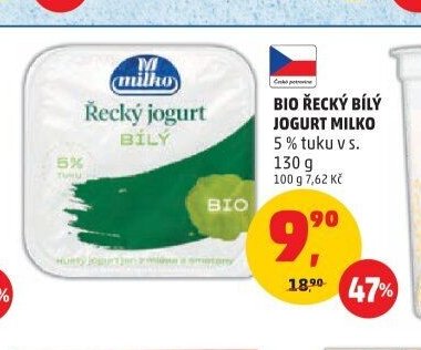 BIO ŘECKÝ BÍLÝ JOGURT MILKO 130 g