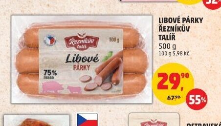 Libové párky Řezníkův talíř 500g