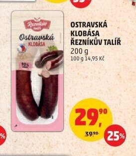 Ostravská klobása Řezníkův talíř 200g