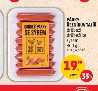 Drůbeží párky se sýrem 300g