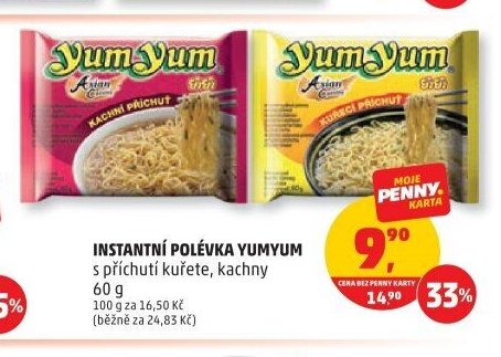 Instantní polévka YumYum s příchutí kuřete, kachny 60 g