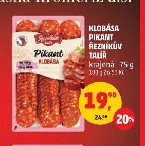 Klobása pikant Řezníkův talíř 75 g