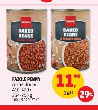 FAZOLE PENNY různé druhy 410-420 g; 234-255 g