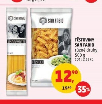 TĚSTOVINY SAN FABIO různé druhy 500 g