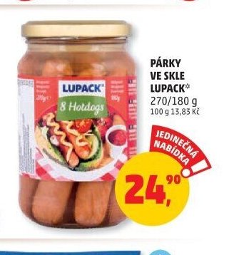 Párky ve skle Lupack