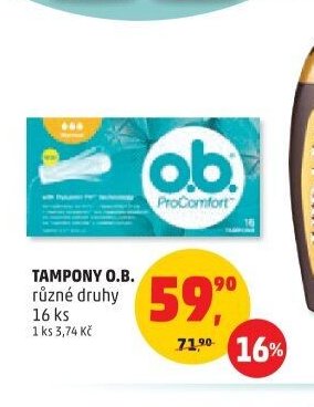 TAMPONY O.B. různé druhy 16 ks