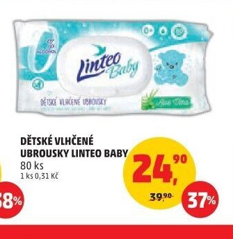 DĚTSKÉ VLHČENÉ UBROUSKY LINTEO BABY 80 ks