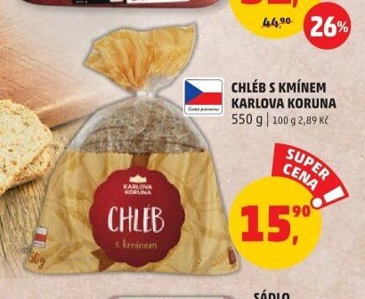 Chléb s kmínem Karlova Koruna