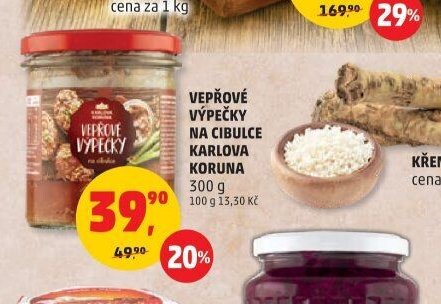 Vepřové výpečky na cibulce Karlova Koruna