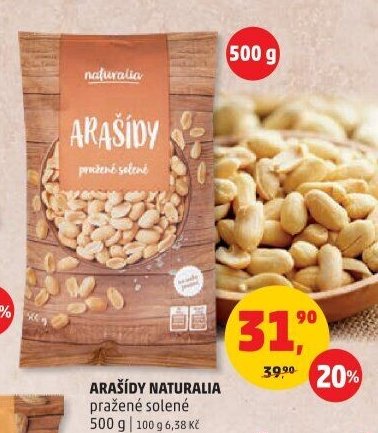 ARAŠÍDY NATURALIA pražené solené
