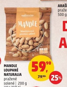 MANDLE LOUPANÉ NATURALIA pražené solené