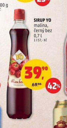 SIRUP YO malina, černý bez