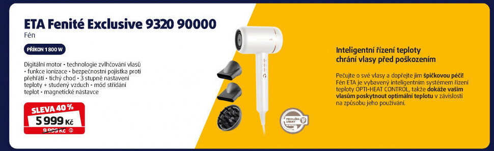 Vysoušeč vlasů ETA Fenité Exclusive 9320 90000