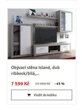 Obývací stěna Island, dub ribbeck/bílá,... - ASKO akcniletaky.com