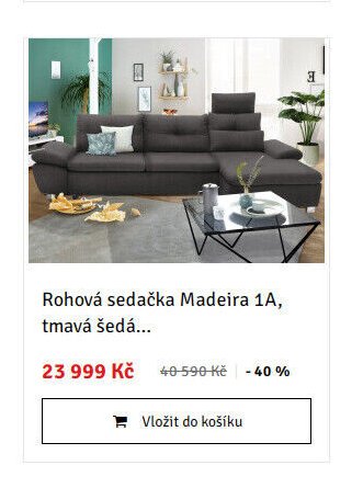 Rohová sedačka Madeira 1A, tmavá šedá... - ASKO akcniletaky.com