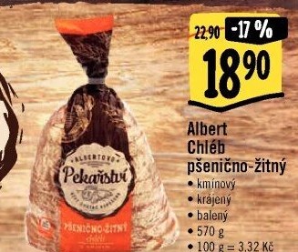 Chléb pšenično-žitný kmínový Albert