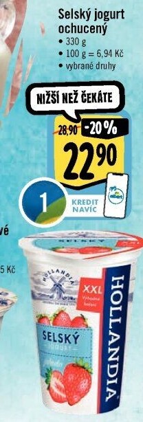 Ochucený jogurt selský Hollandia