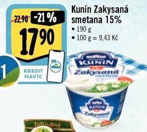 Zakysaná smetana Kunín 15%