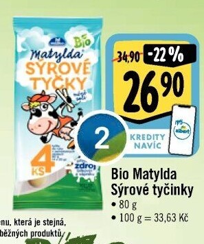 Sýrové tyčky bio Matylda Milko