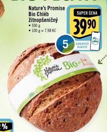 Chléb žitno-pšeničný bio Nature'