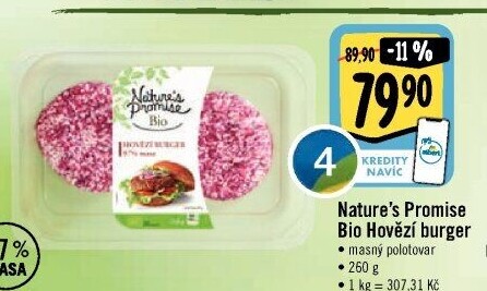 Hovězí burger Bio Nature'