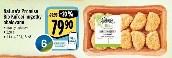 Kuřecí nugetky obalované bio Nature'