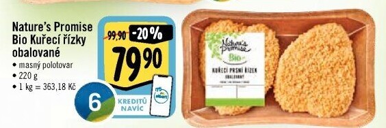 Kuřecí řízky obalované bio Nature'