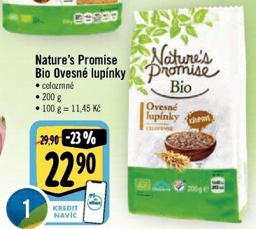 Lupínky ovesné celozrnné bio Nature'