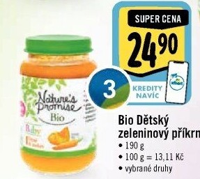 Příkrm zeleninový Bio Baby Nature'